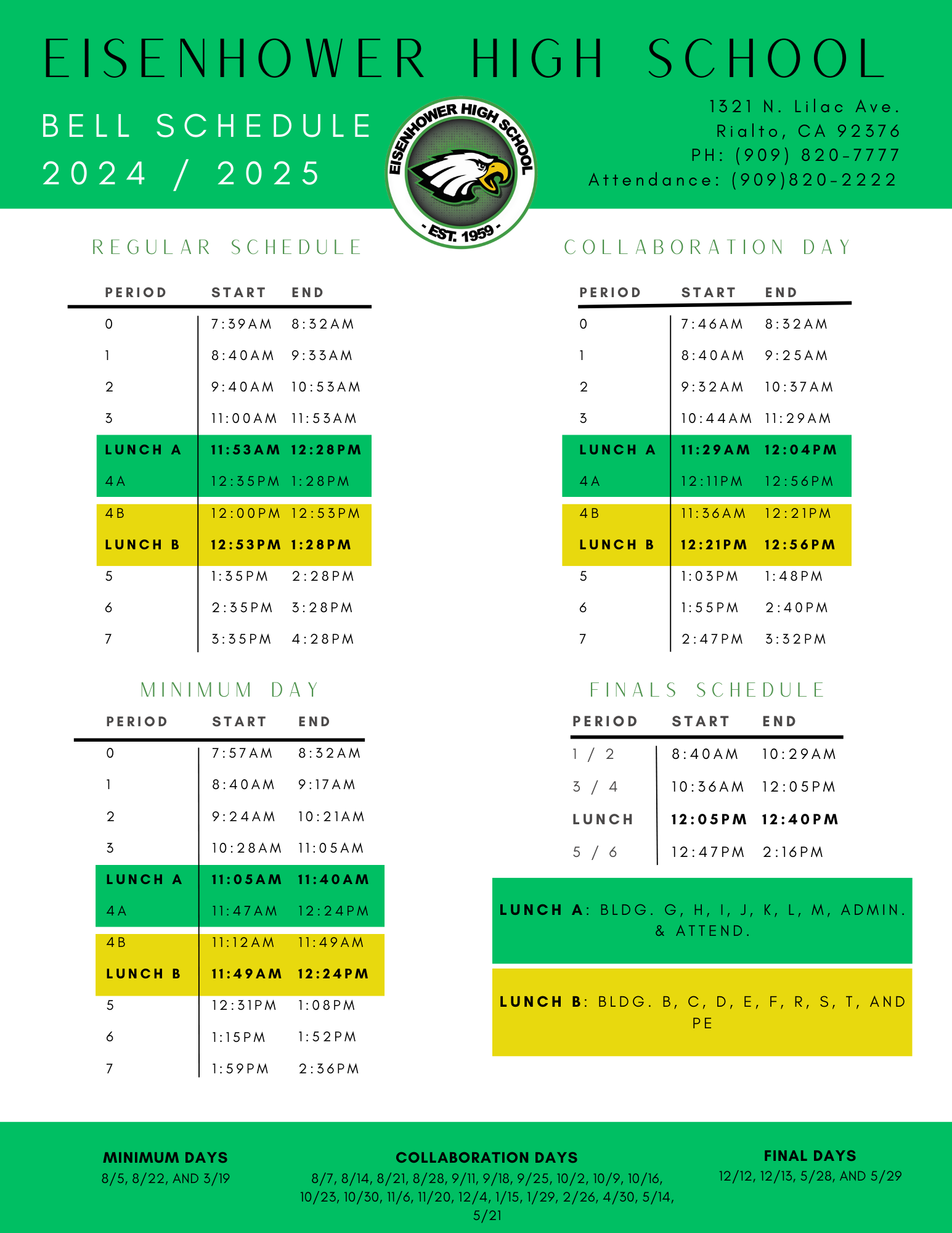 bell schedule